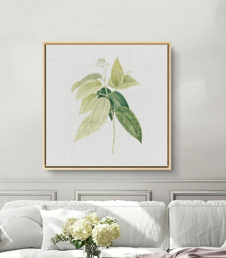 Mise en situation salon Floral Tendrils Massinart — tableau nature décoration