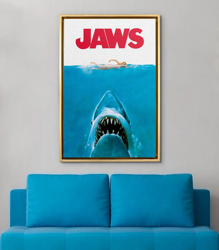 Mise en situation salon moderne affiche Jaws Massinart