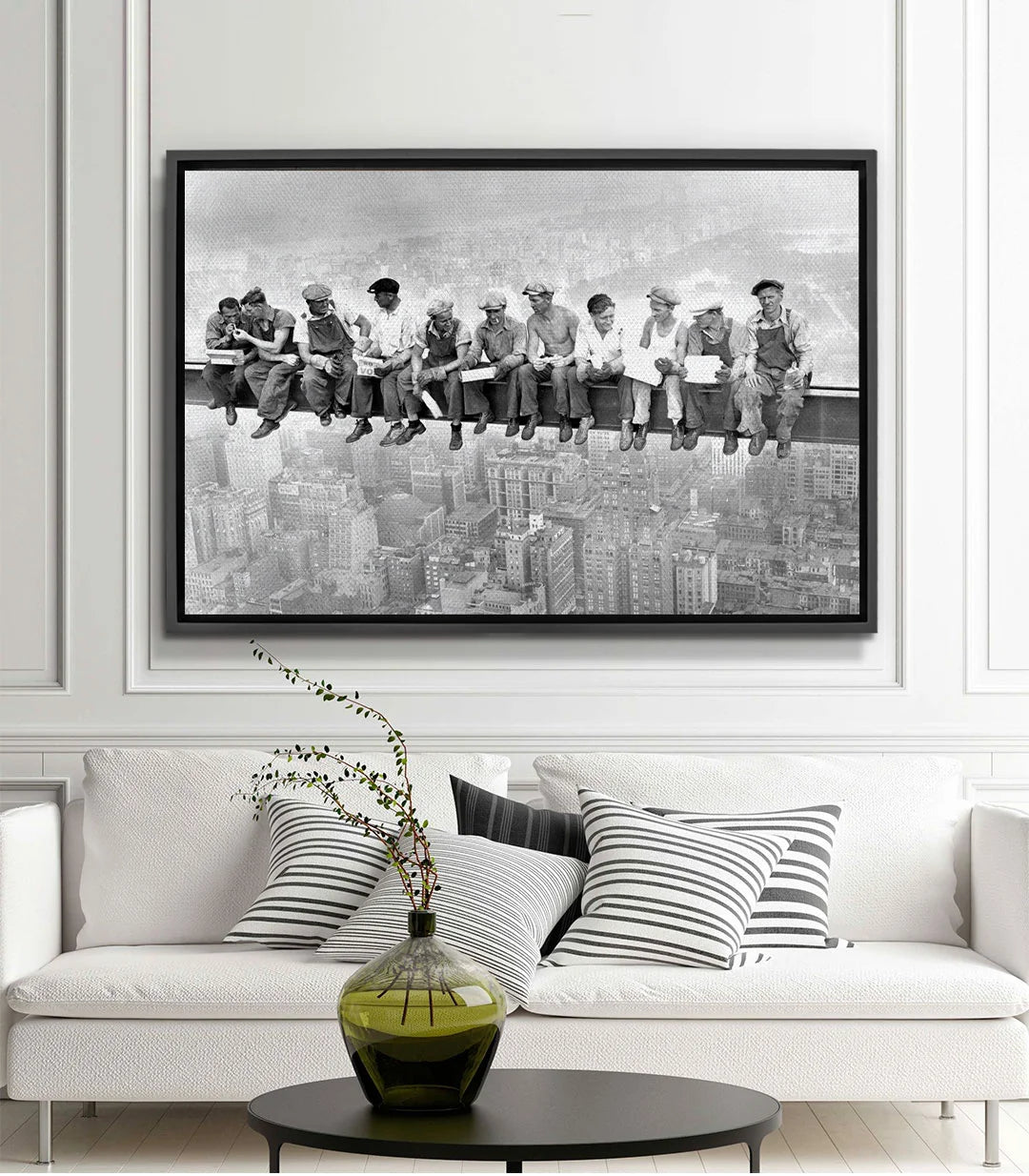 Mise en situation salon moderne — Tableau ouvriers construction vintage Massinart