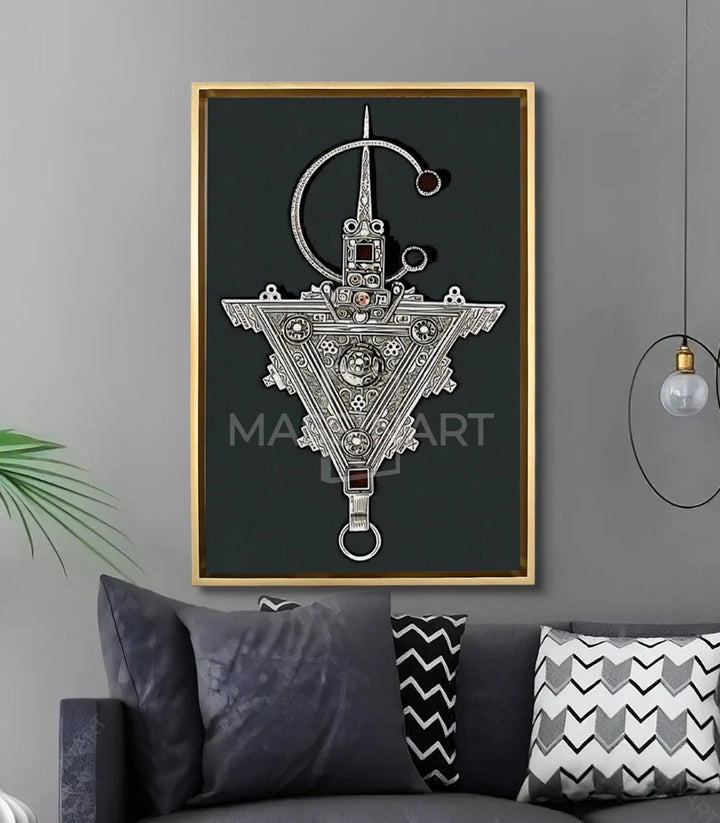 Mise en situation salon moderne Tableau Symbole Amazigh Massinart