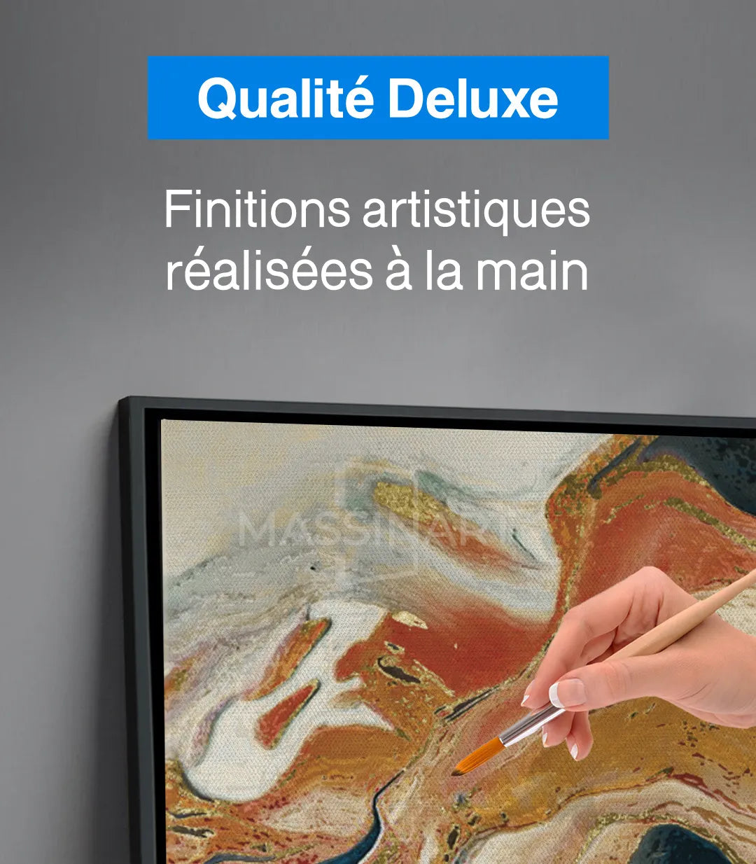 Mise en situation Salon moderne — vue salon complet tableau Affection, Massinart