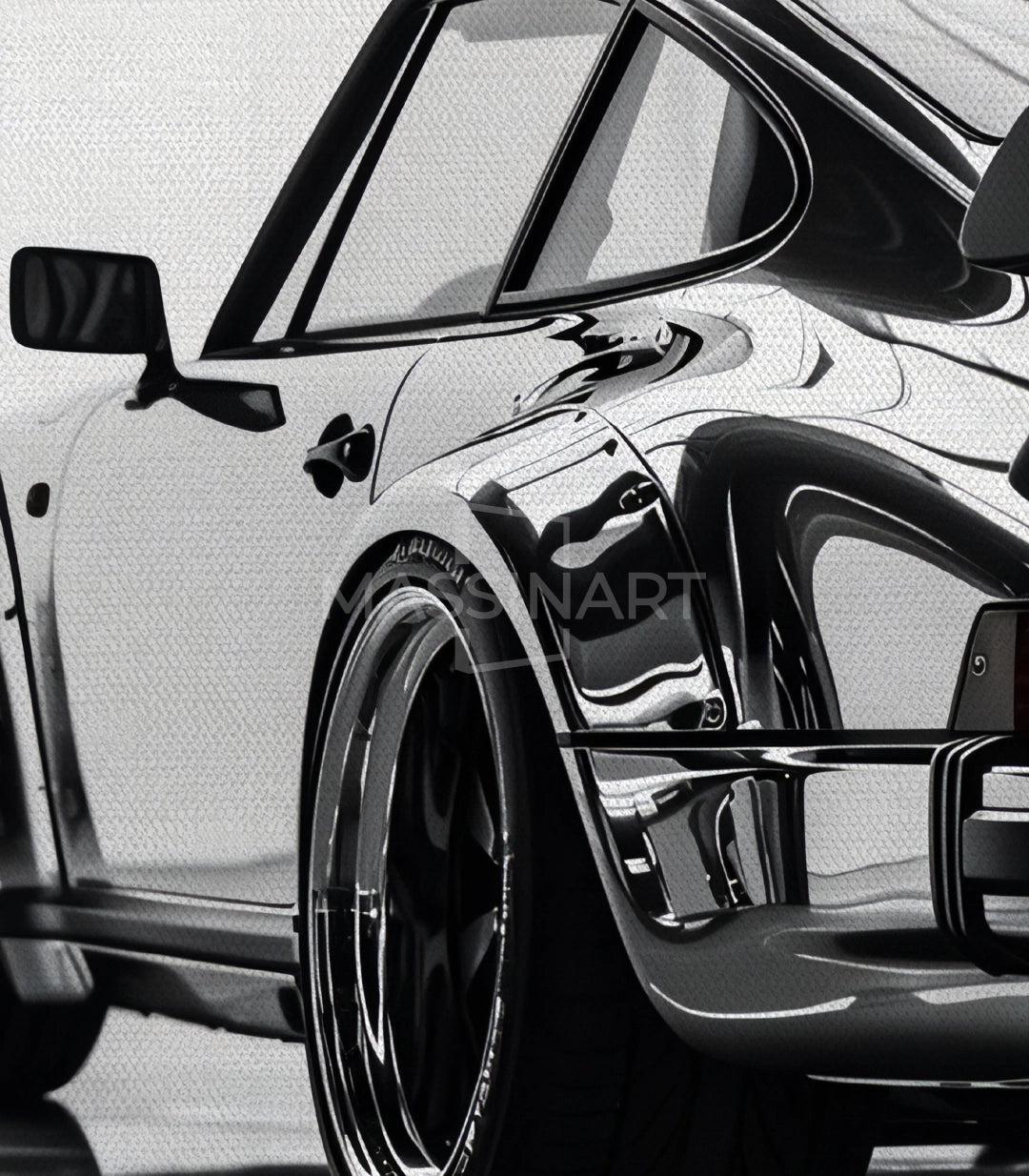 Mise en situation triptyque Porsche salon gris Massinart