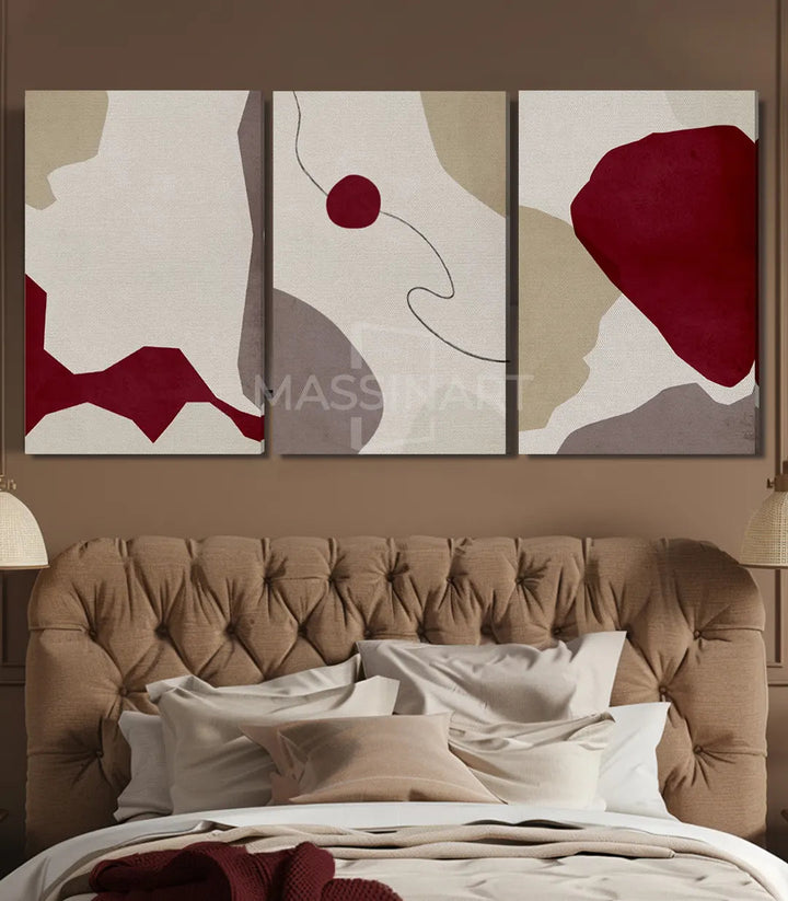 Mise en situation triptyque salon moderne chambre Massinart