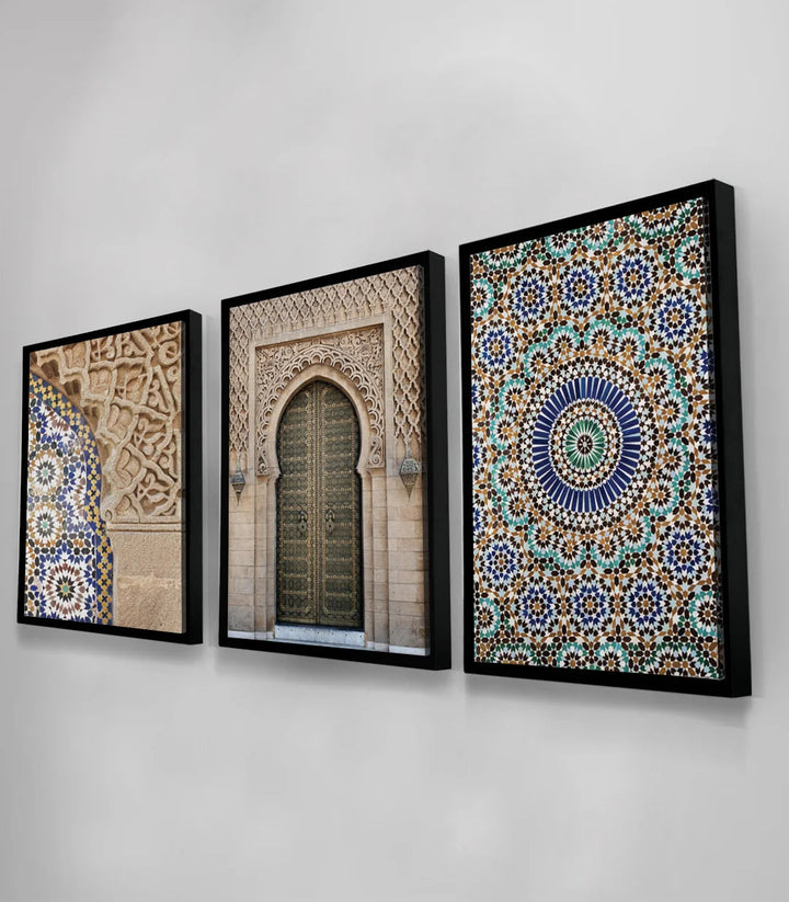 Mise en situation Triptyque Zellej canapé Salon_marocain Massinart
