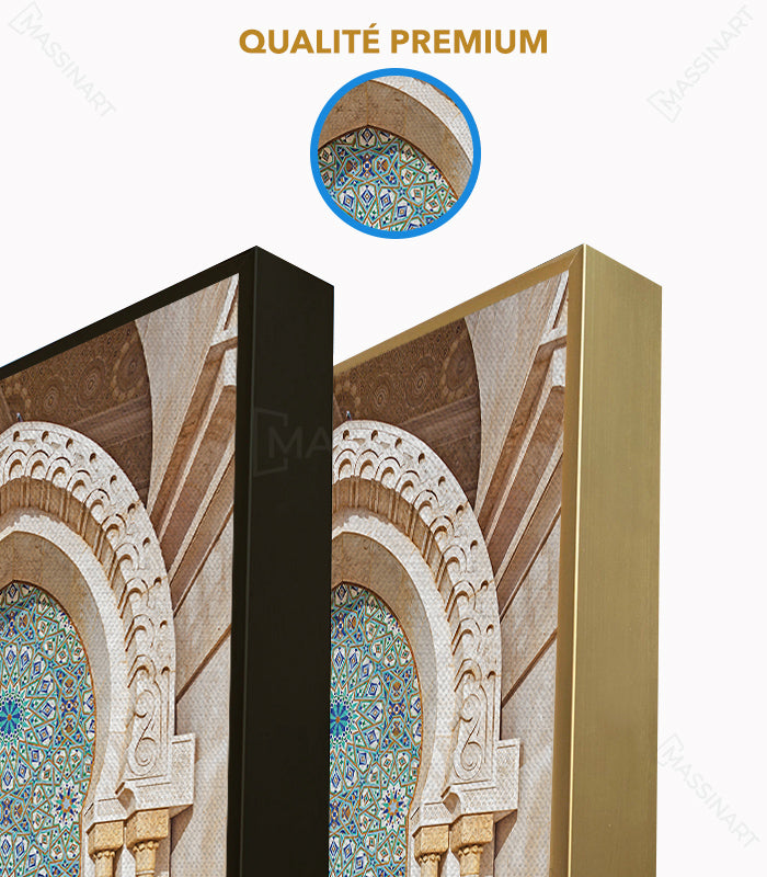 Mise en situation salon moderne tableau fontaine marocaine Massinart