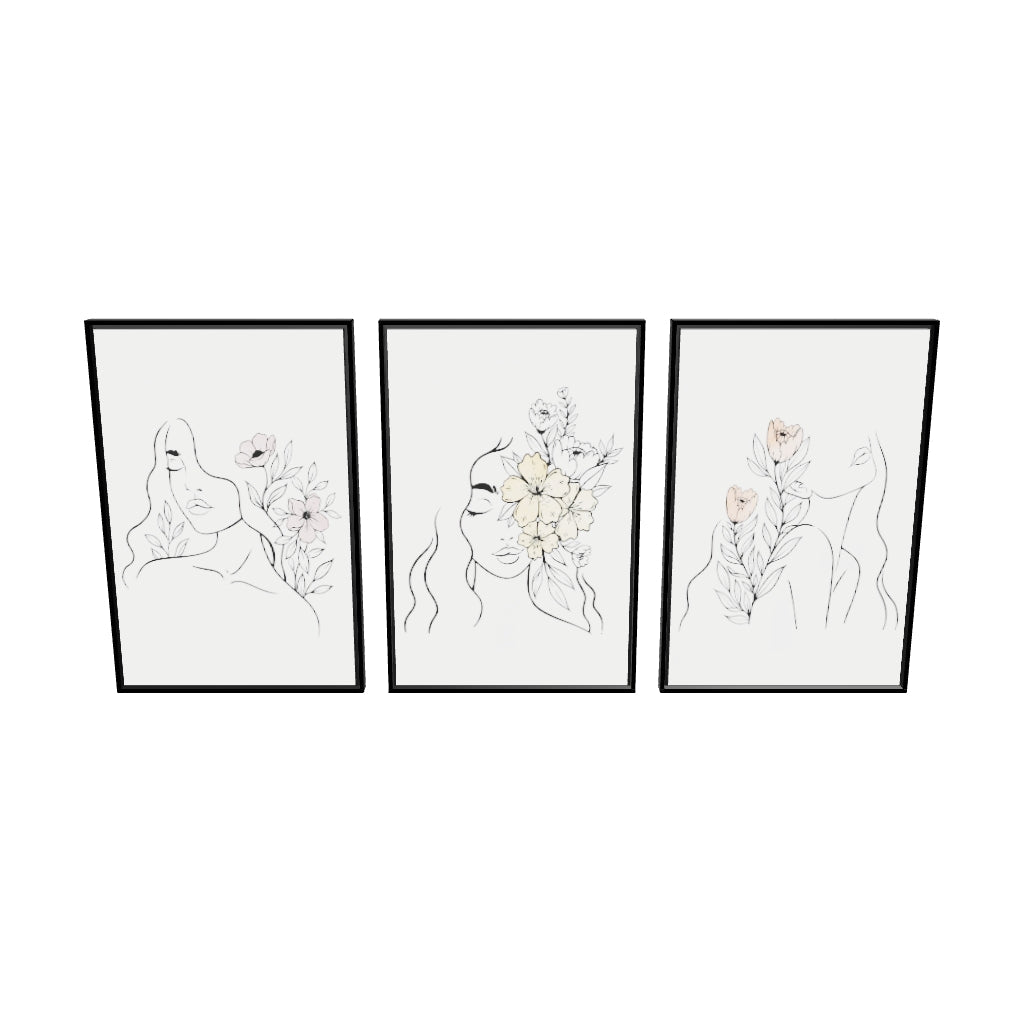 Faces and Flowers with Neutral Colors