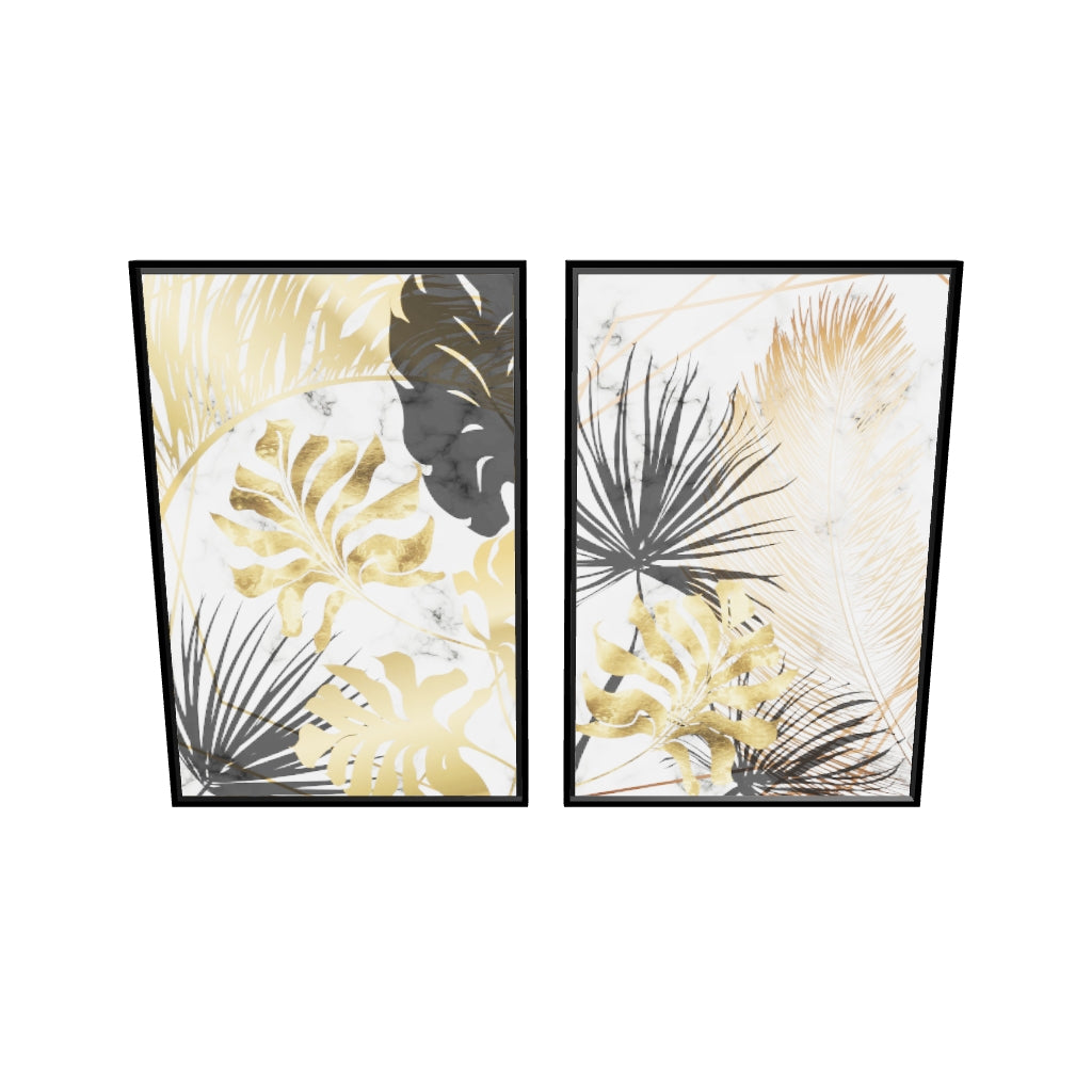 Feuilles tropicales sur Marbre