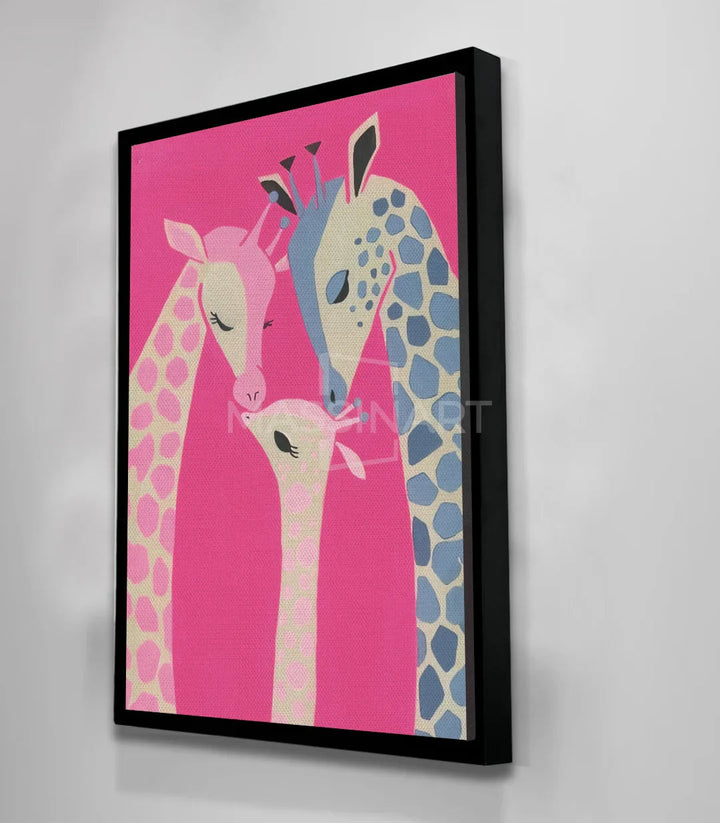 Séjour moderne Little Giraffe Massinart tableau girafe rose bleu