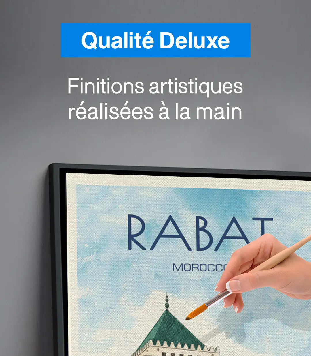 Simulation hôtel airbnb — tableau Rabat décoration murale style marocain, Massinart