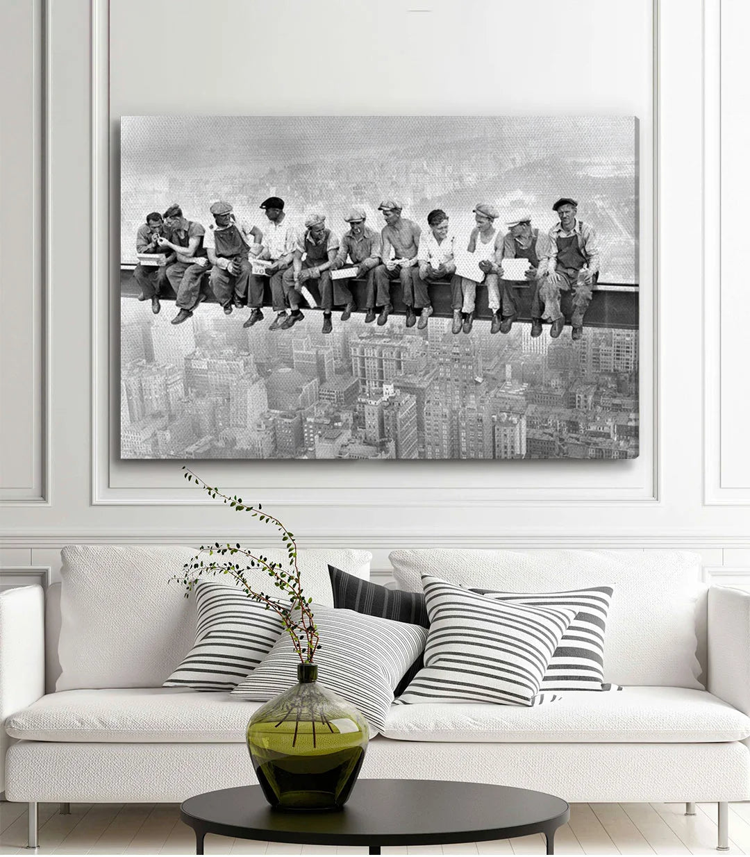 Simulation mur décoration — Photo noir blanc ouvriers 1932 Massinart