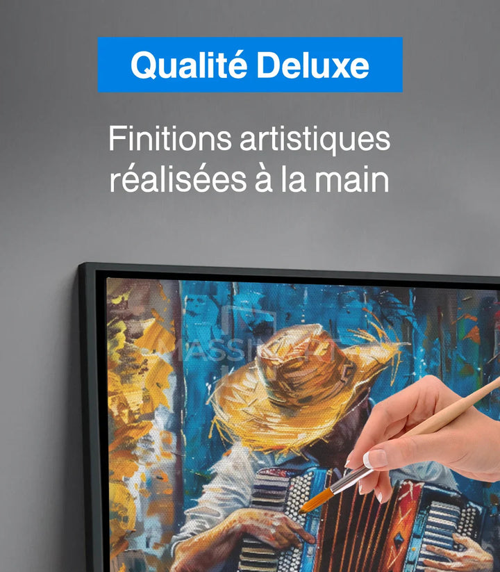 Tableau Accordionist ambiance salon moderne Massinart