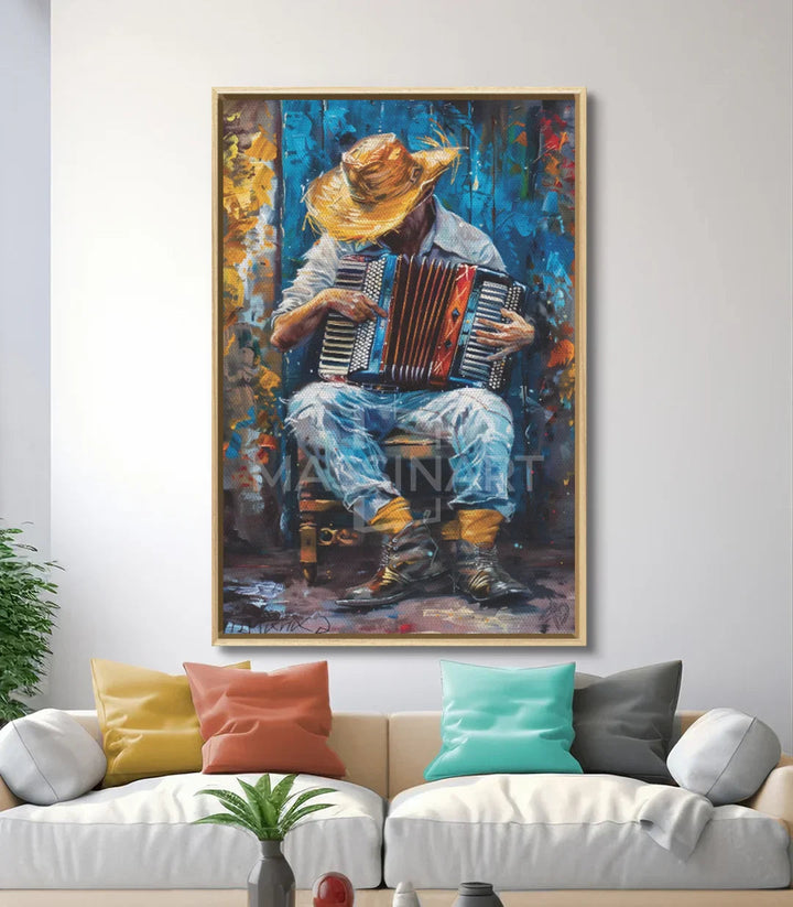 Tableau Accordionist décoration intérieur canapé Massinart