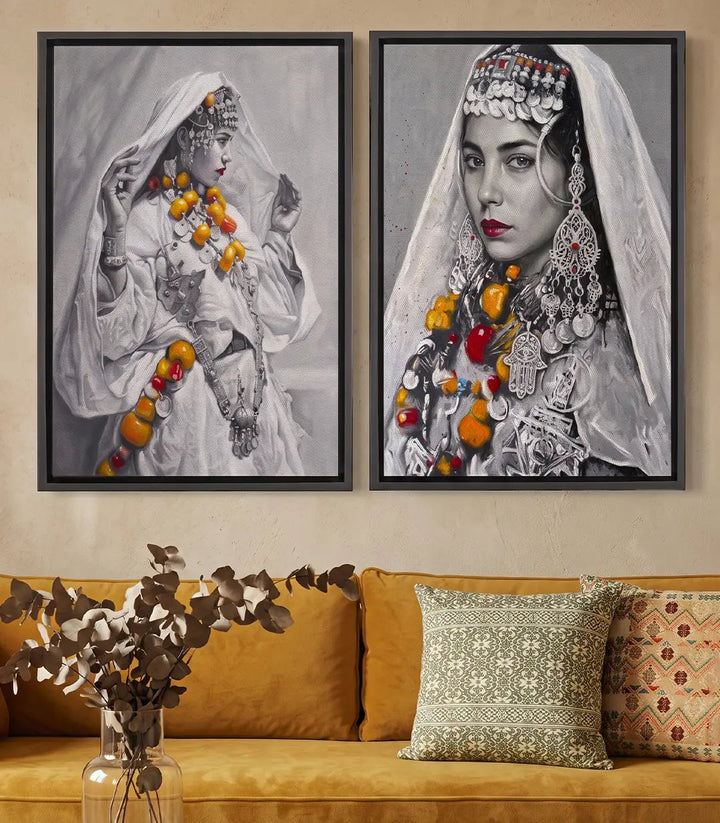 Tableau Amazigh Bride couloir, contemporain — Massinart