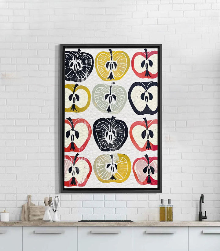 Tableau Apple Essence pommes pop-art multicolores Massinart