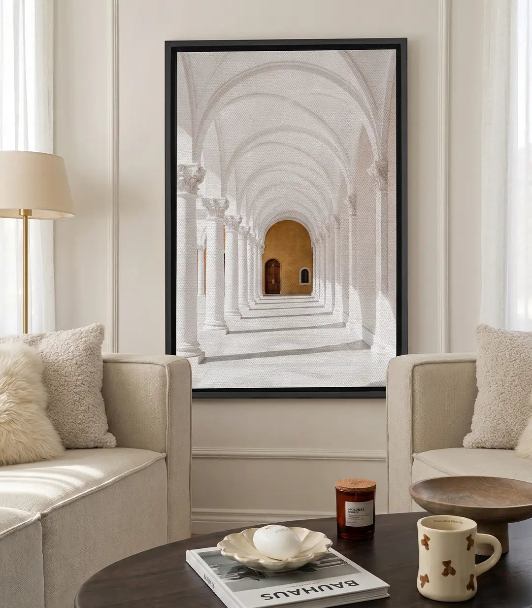 Tableau Arcades couloir, blanc — Massinart