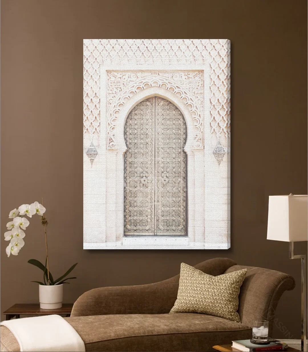 Tableau architectural porte islamique tons naturels Massinart
