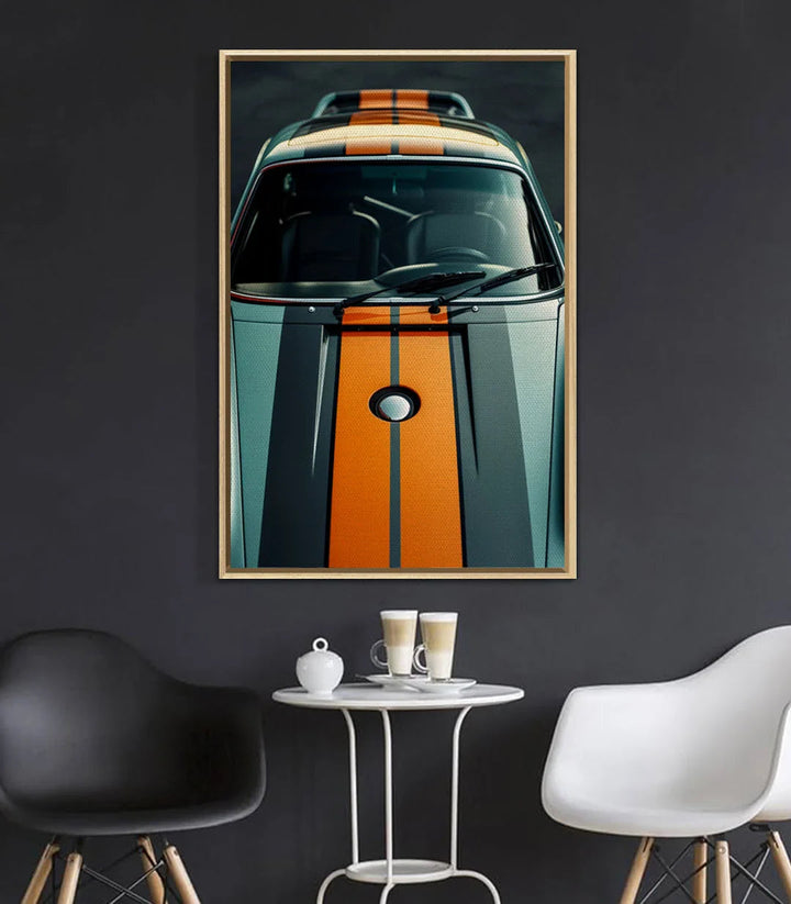 Tableau automobile sport mise en situation chambre garçon Massinart