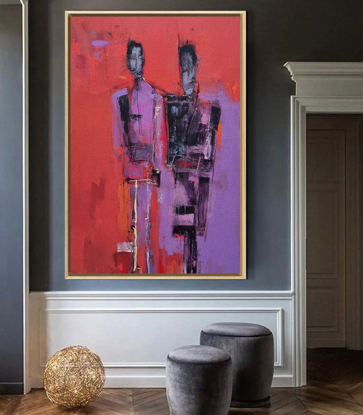 Tableau Between Us violet-rouge poétique intérieur design contemporain Massinart