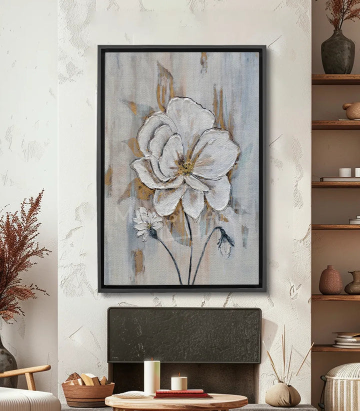 Tableau Blossom fleur blanche minimaliste Massinart