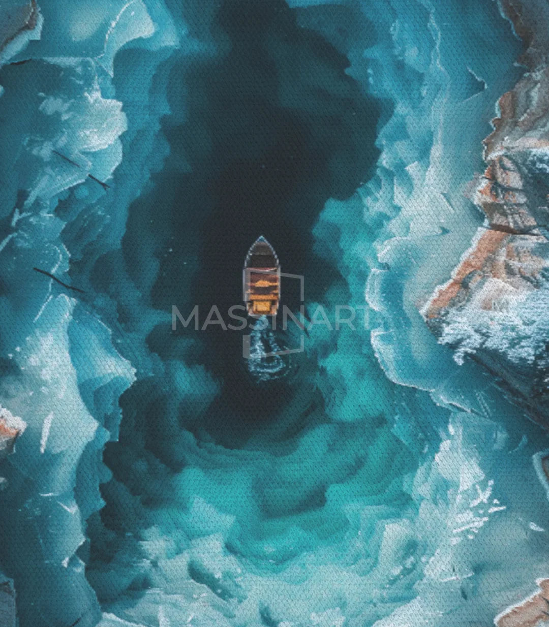 Tableau Blue Journey photographie aérienne ocean Massinart