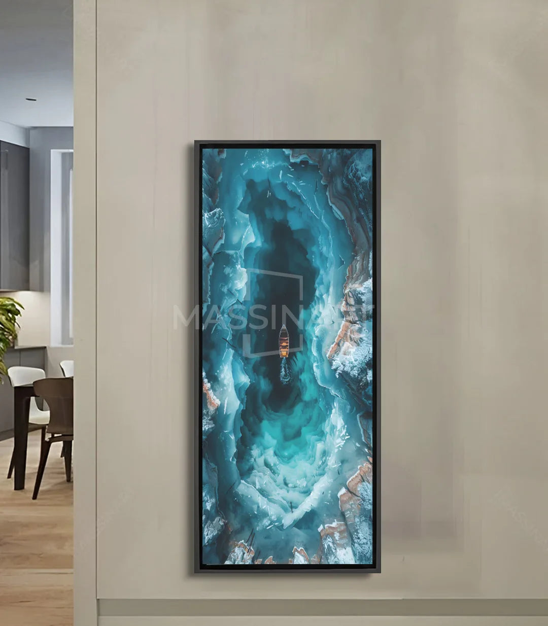 Tableau Blue Journey vue aérienne plage turquoise Massinart