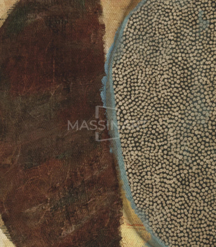 Tableau Boho triptyque Massinart — formes géométriques organiques texturées