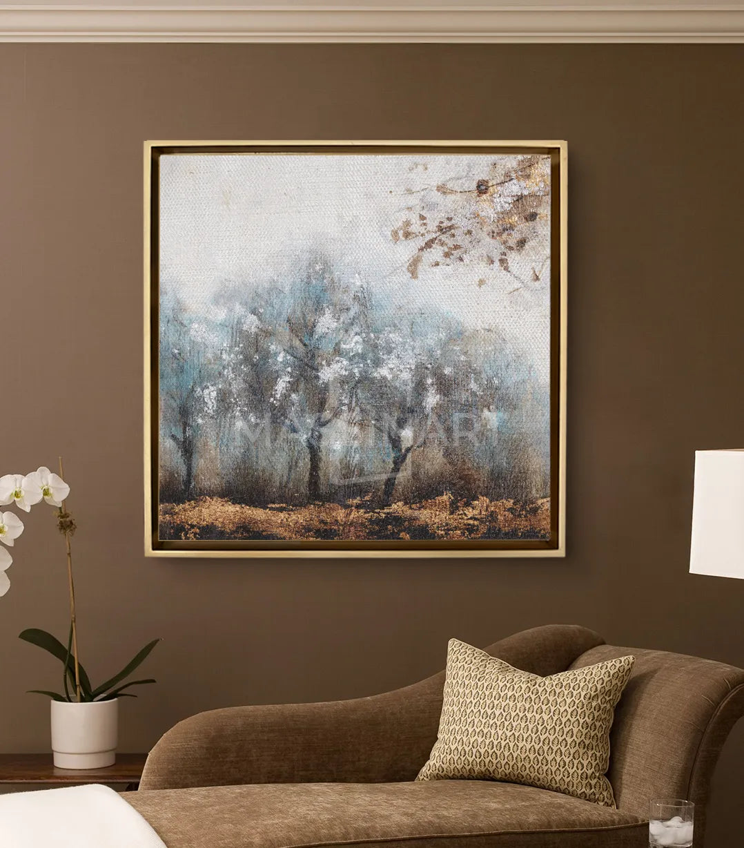 Tableau Bright Tree mise en situation salon moderne beige — Massinart