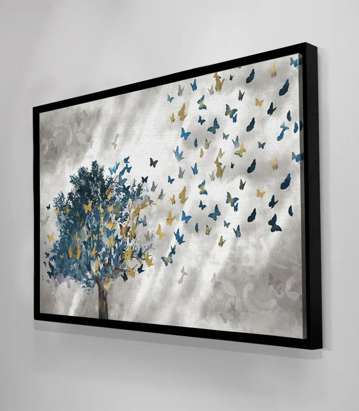 Tableau Butterfly Effect cadre noir horizontal Massinart