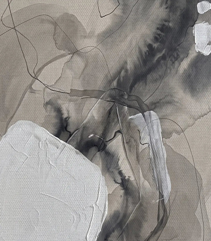 Tableau Charcoal Mist emballage livraison prêt à accrocher — Massinart
