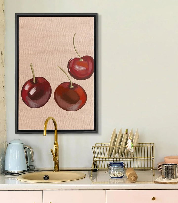 Tableau Cherry Trio cerises rouges nature morte Massinart