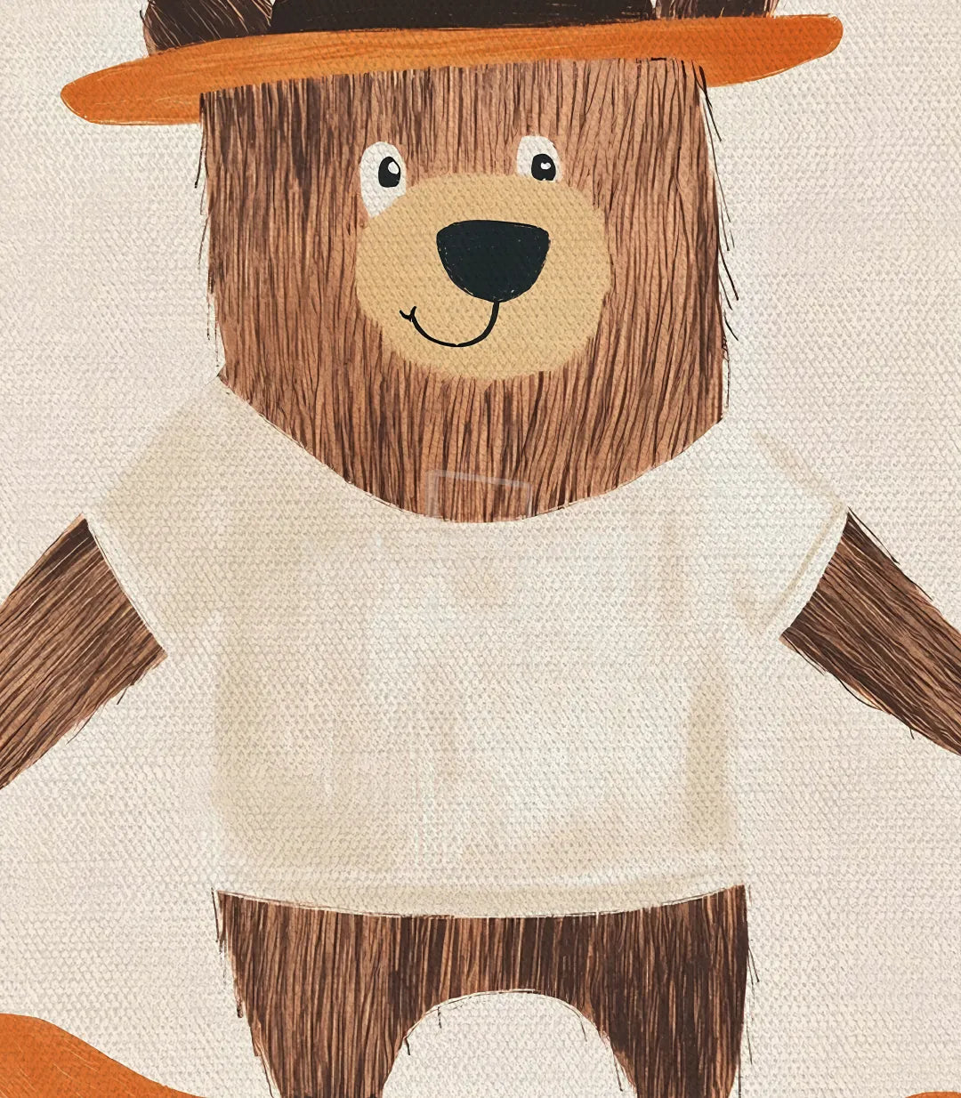 Tableau cowboy ours beige marron decoration enfants Massinart