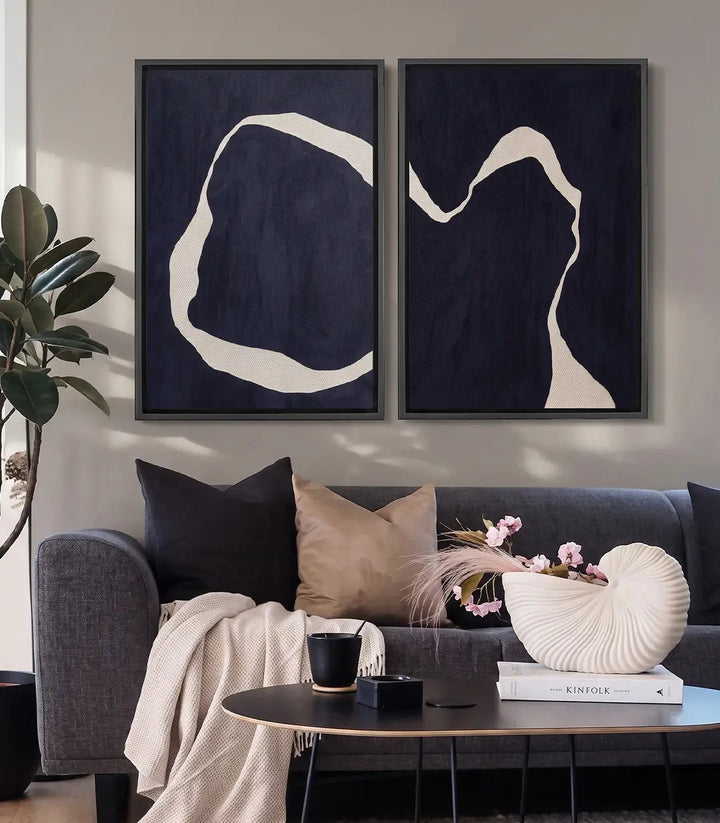 Tableau Cream Curve hotel et airbnb, abstrait contemporain — Massinart