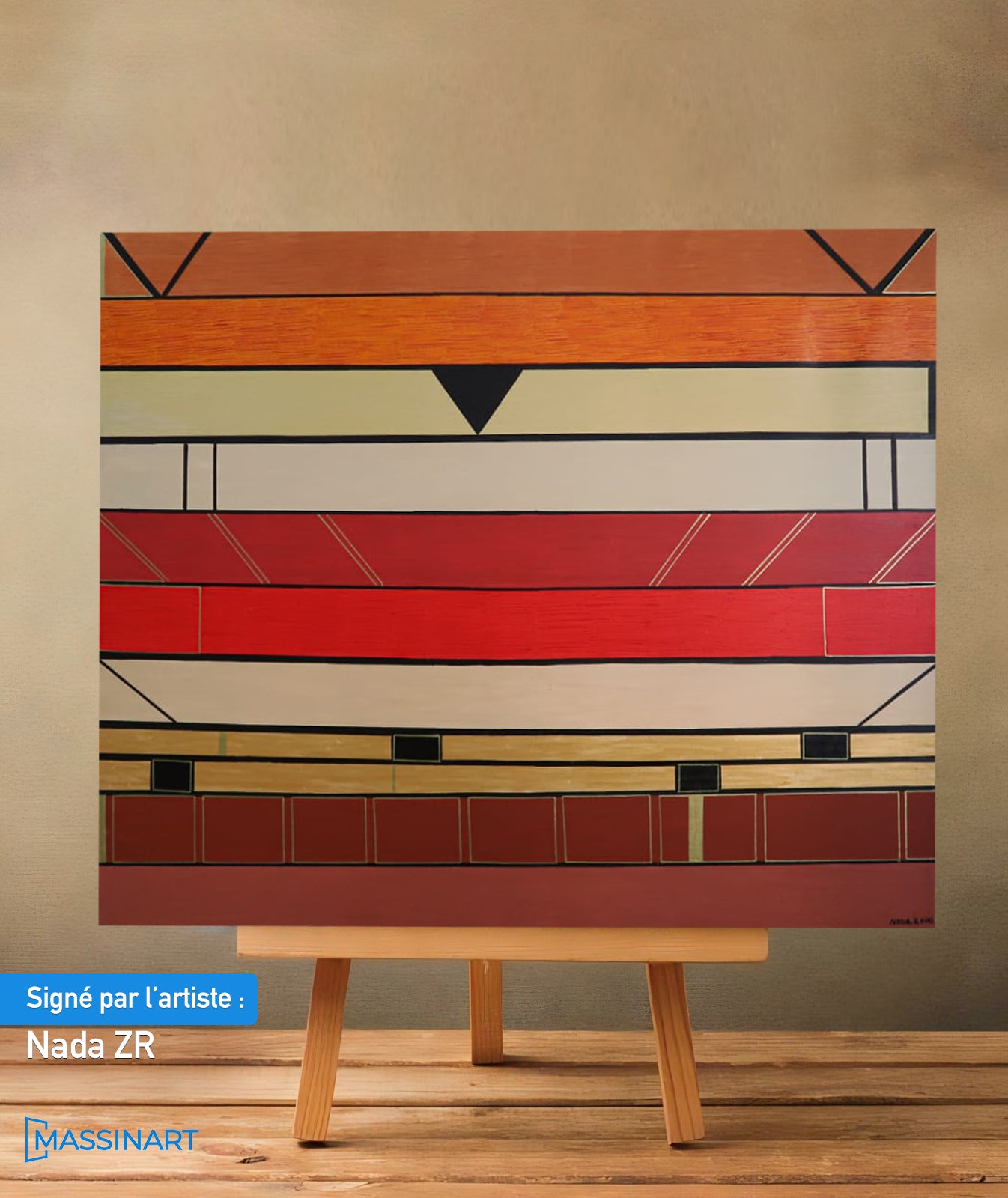 Fusion Orangée - signé par l'artiste Nada ZR.