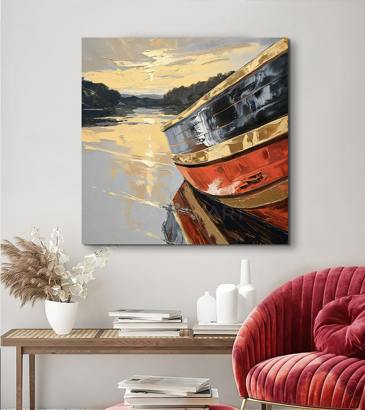 Décoration intérieur séjour tableau bateau voile Massinart