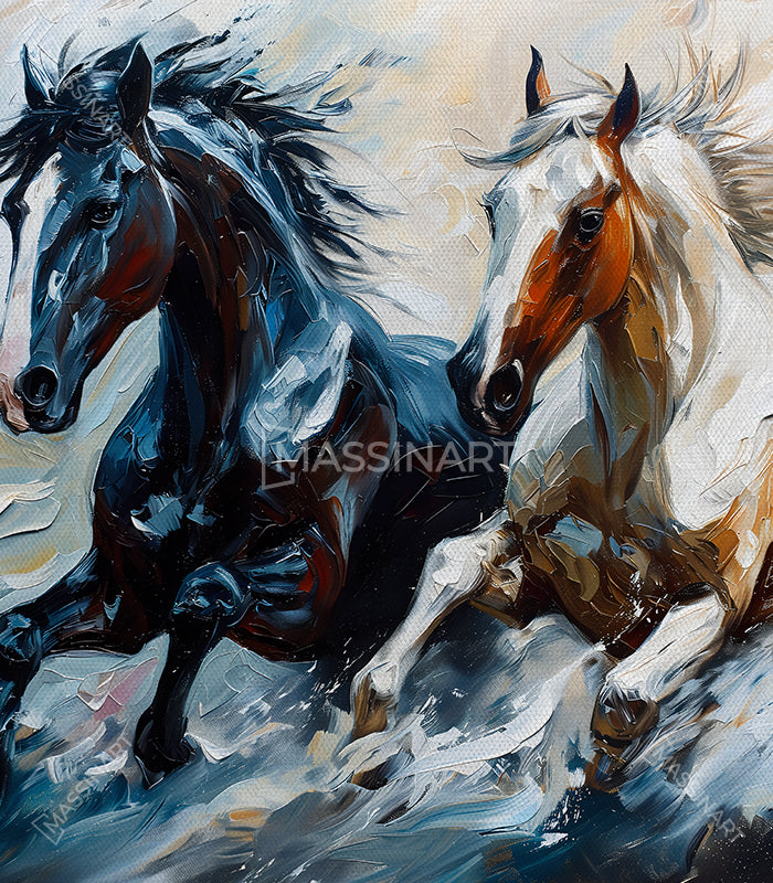 Tableau Gallop of Freedom chevaux Massinart emballage prêt à accrocher