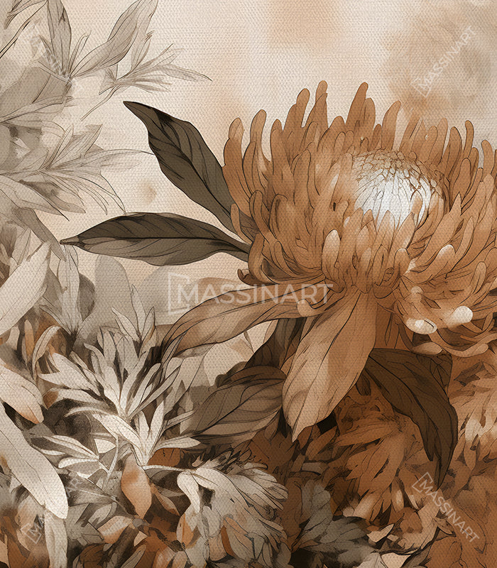 Tableau Flourish Massinart — diptyque floral emballage livraison prêt à accrocher