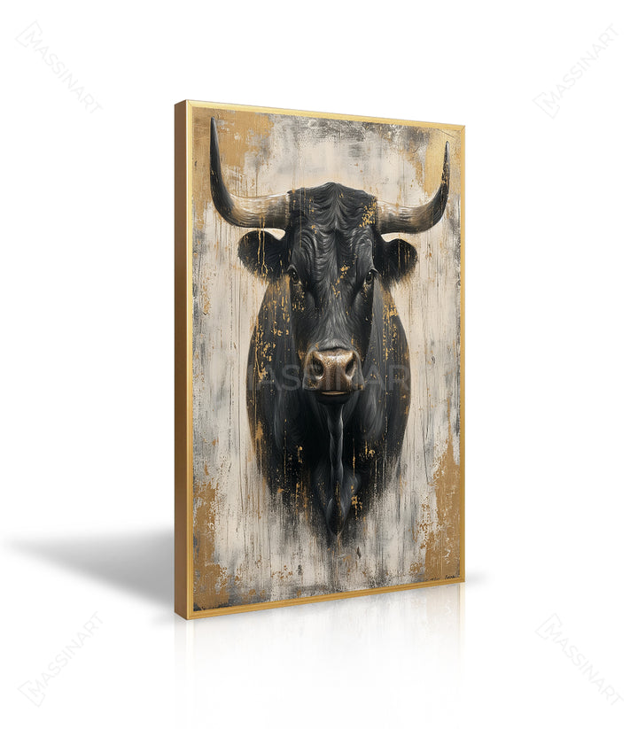 Ambiance salon chaleureux tableau animal Force — Massinart