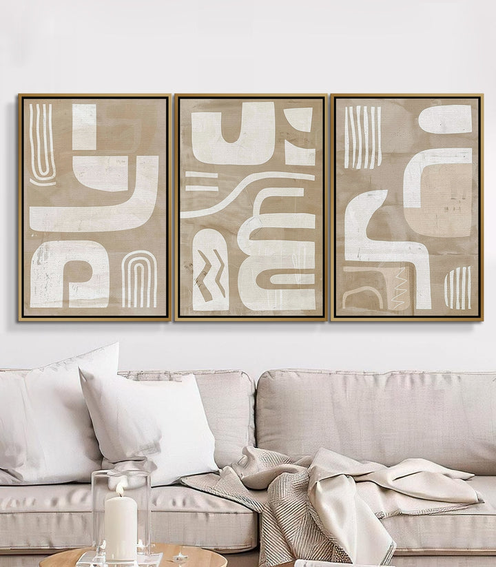 Tableau Curves triptyque décoration intérieur salon moderne Massinart