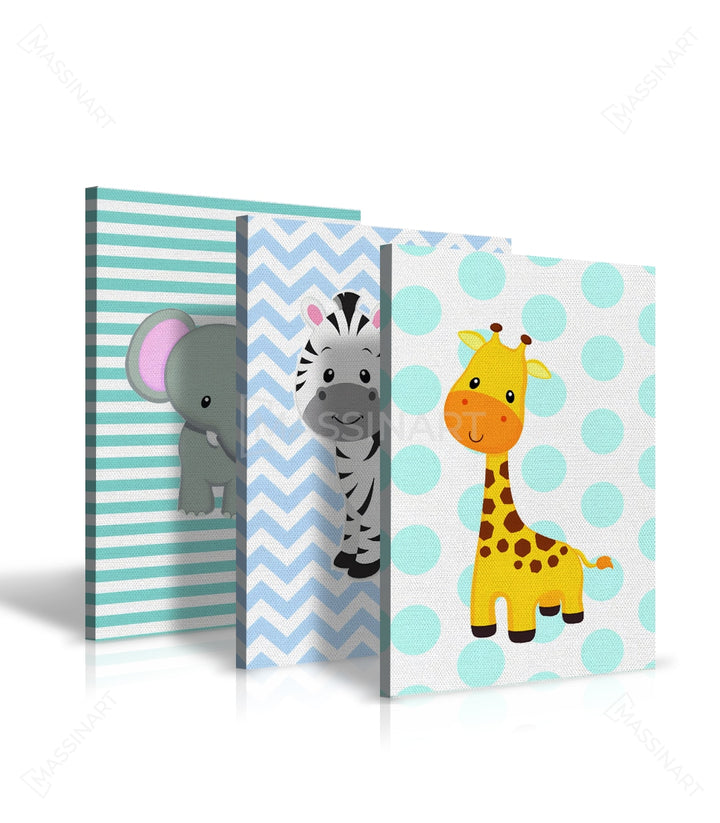 Décor chambre enfant triptyque coloré Massinart