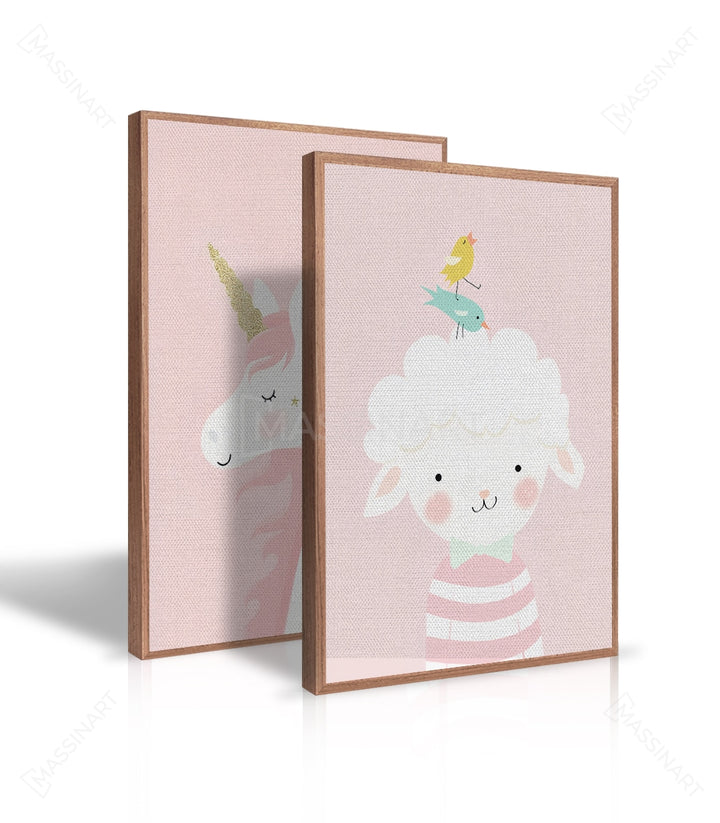 Mise en situation diptyque Cute Animals ensemble cadres