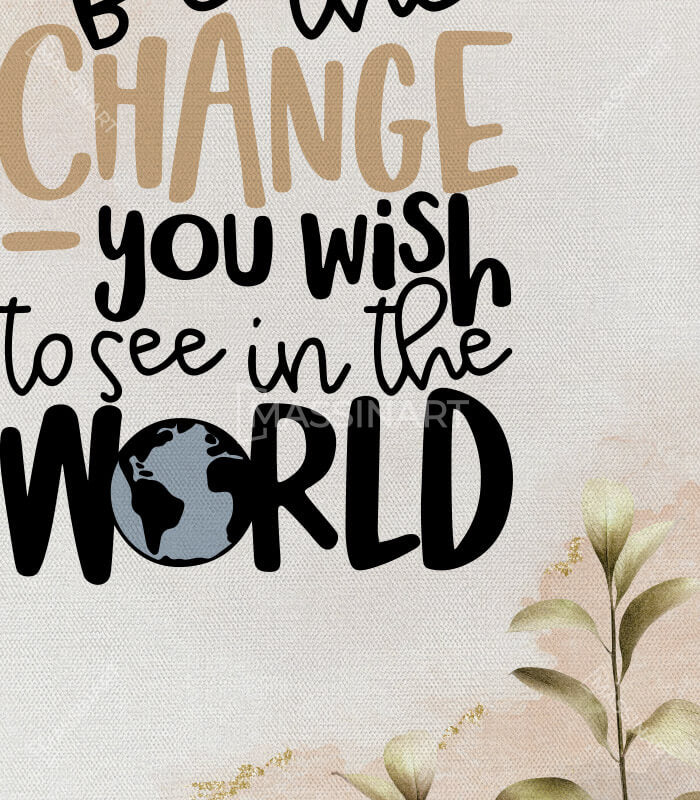 Tableau Be the Change Massinart — emballage livraison prêt à accrocher