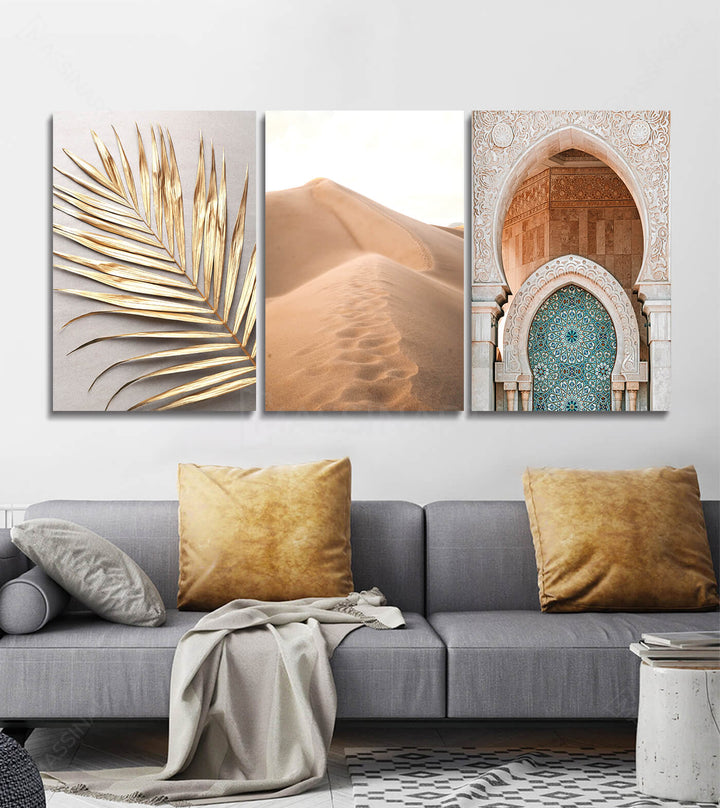 Tableau porte marocaine zellige turquoise architecture — Massinart