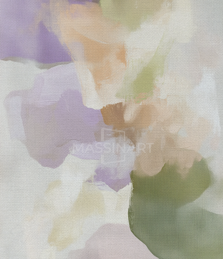 Séjour moderne minimaliste, art abstrait Soft Echoes palette apaisante Massinart