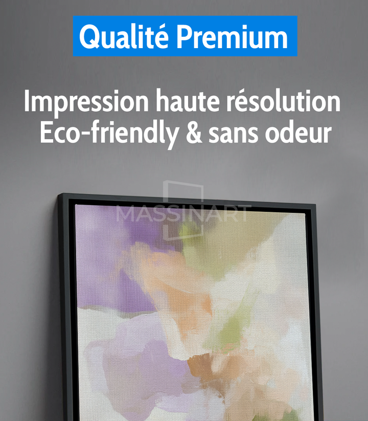 Intérieur contemporain, tableau aquarelle Soft Echoes couleurs pastel Massinart