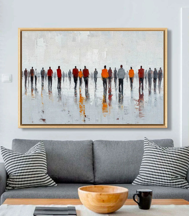 Décoration intérieur contemporain - Tableau foule minimaliste Fading Crowd Massinart