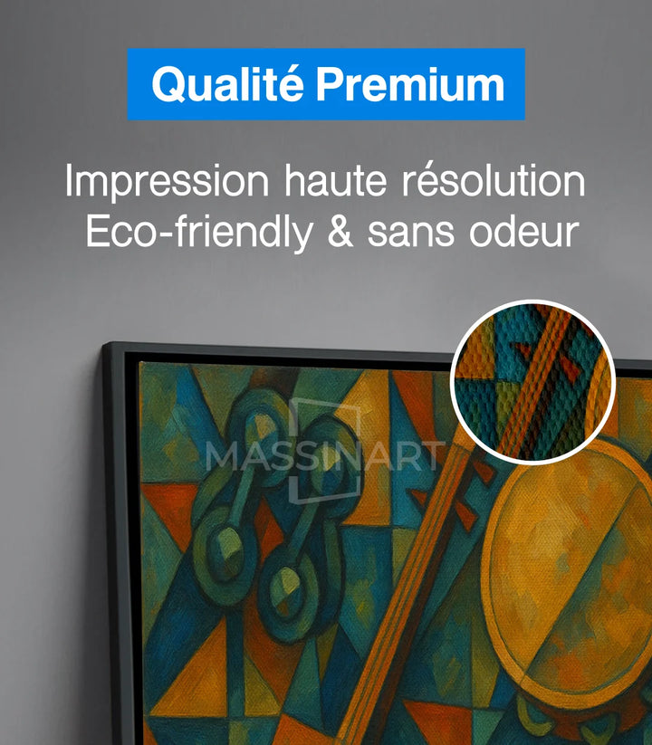 Tableau Gnaoua Echoes Massinart — emballage livraison prêt à accrocher
