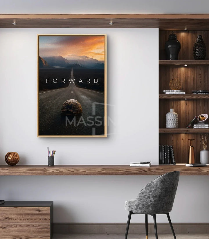 Tableau Forward paysage route tortue affiche murale Massinart
