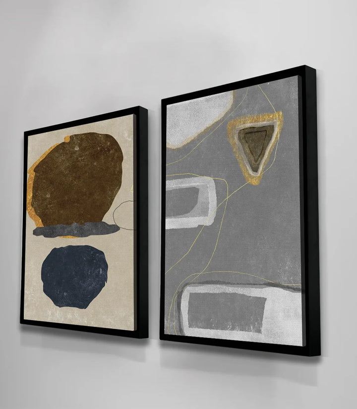 Mise en situation chambre Quarry diptyque Massinart — art contemporain minimaliste