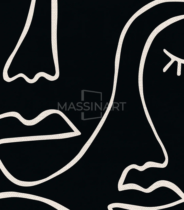 Tableau art minimaliste quatre toiles Massinart