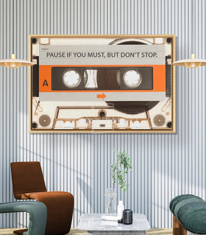 Tableau cassette vintage Don't Stop Massinart — décoration intérieur bureau